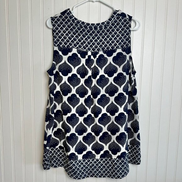 Boden Navy and White Sleeveless Blouse - Picture 6 of 6